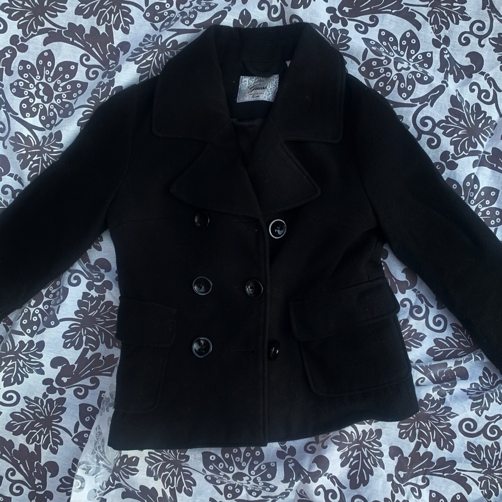 Guess black peacoat
